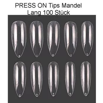 PRESS ON Tips Mandel Lang 100 Stück